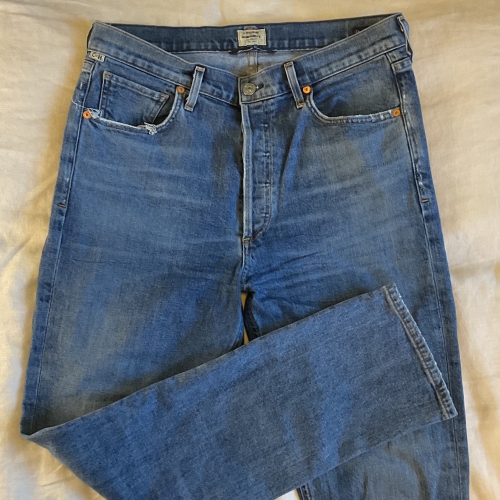 Citizens Of Humanity Vintage Blue Straight-Leg Denim Jeans